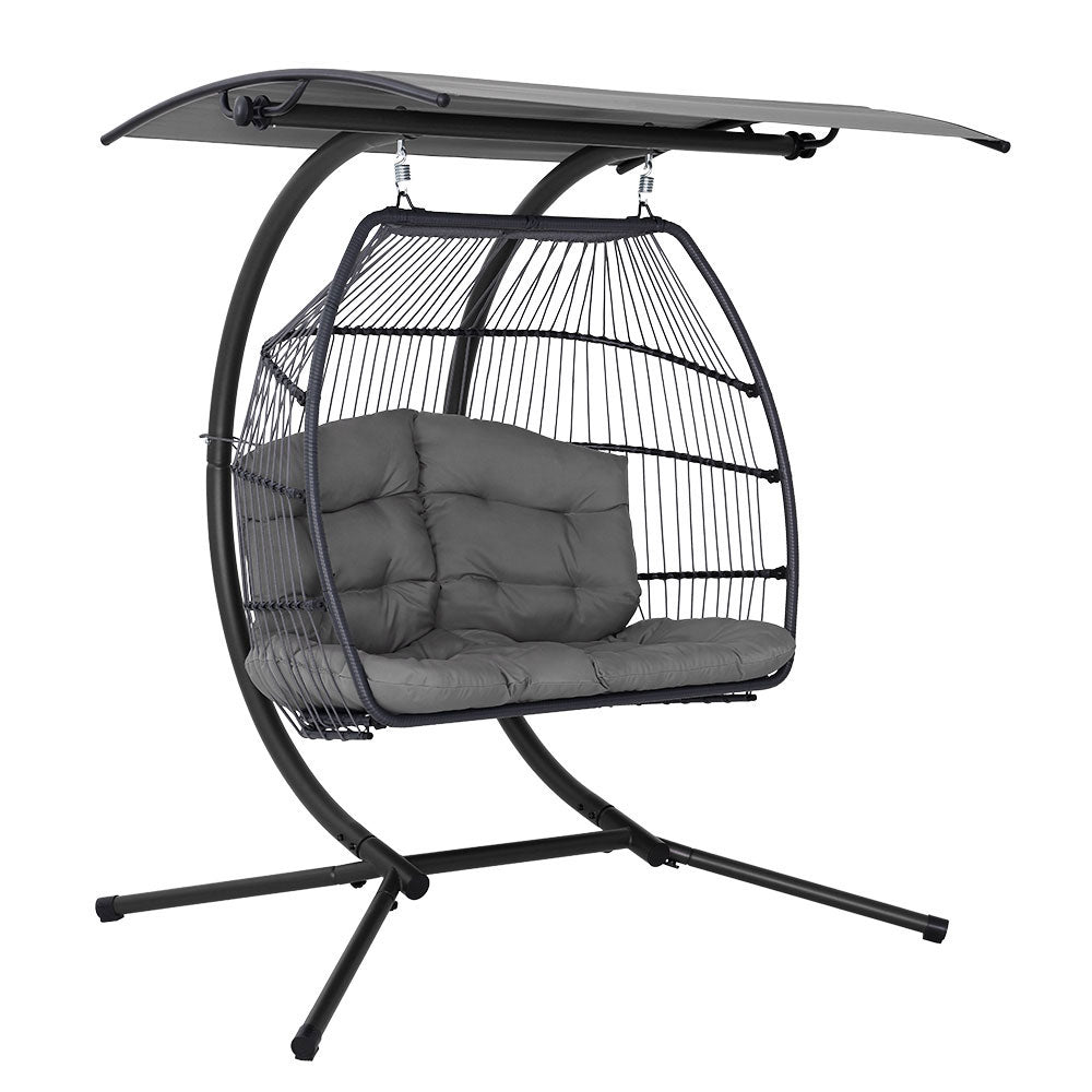 Armadale Luxury 2 Person Swing Egg Chair with Adjustable Canopy